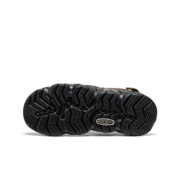 Men's Hyperport Fisherman Leather Sandal  |  Dark Olive/Black