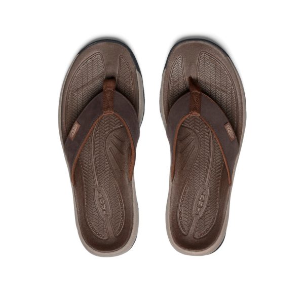 Men's Kona Leather Flip-Flop  |  Java/Dark Earth